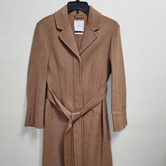 Mango Wool coat with handmade belt Medium Brown Women's Size XS 57006721 - Picture 5 of 12